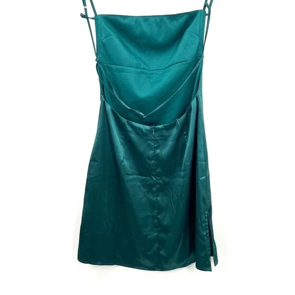 Lucy in the Sky satin slip dress y2k 90 retro green main character chic XS - Picture 9 of 15